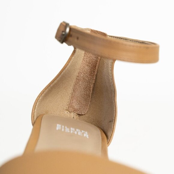 ✨ Eileen Fisher Leather Wedge Sandal Mara Tumbled Tan - Picture 11 of 15